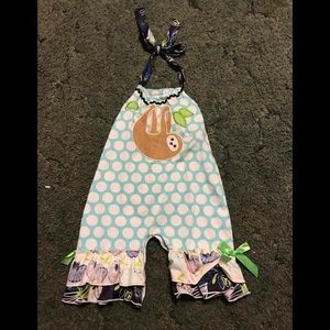 Sloth romper 12/18m